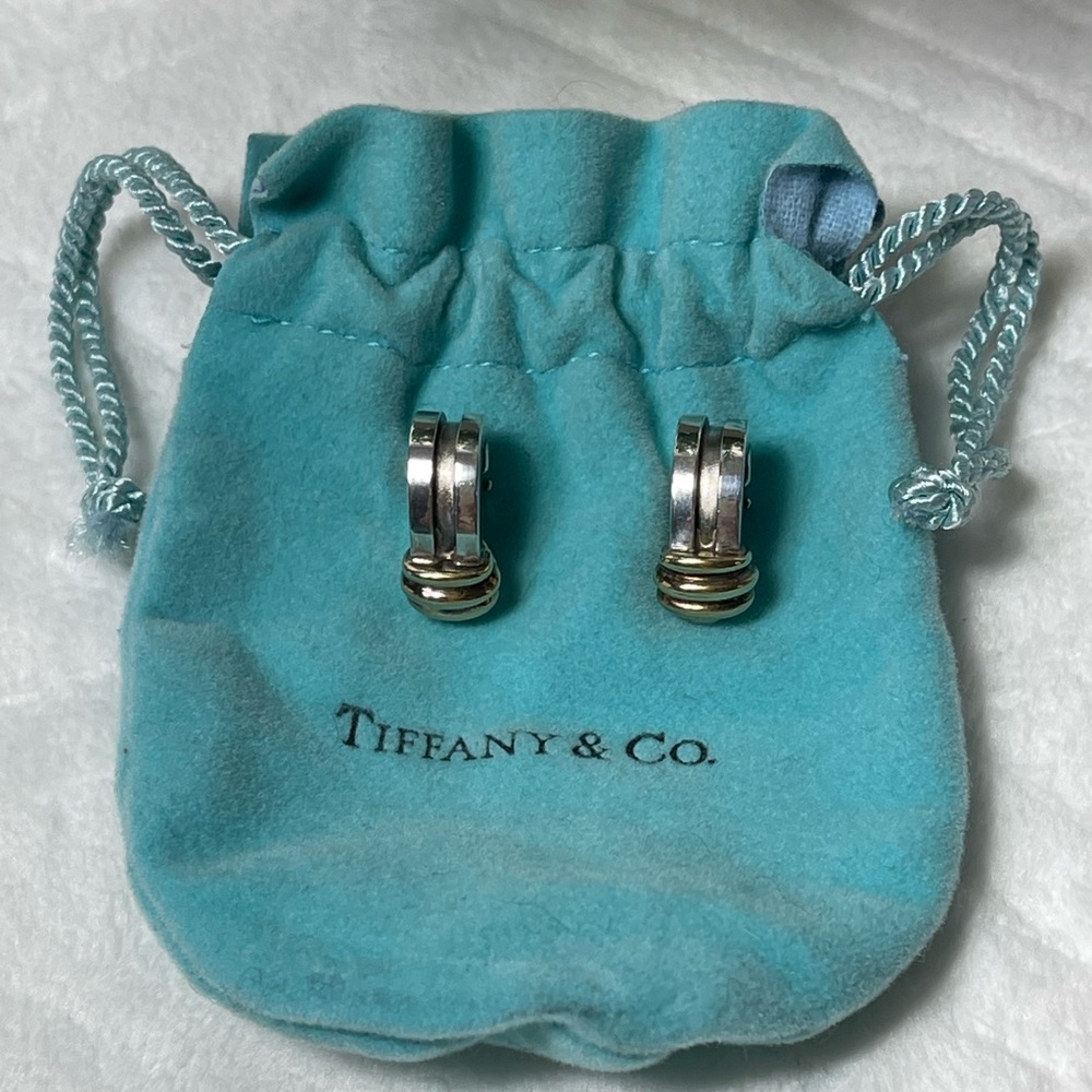 ❤️💕Vintage Tiffany & Co. Silver and Gold  Earrings with dustbag ❤️💕